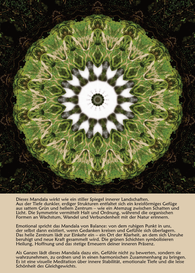 Eine Monatsseite mit Beschreibungstext zum Mandala Kalender